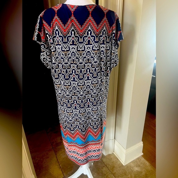 Laundry by Shelli Segal ladies, short sleeve V-neck dress fully lined large - Picture 6 of 7